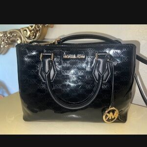 Michael Kors Glossy Black Satchel